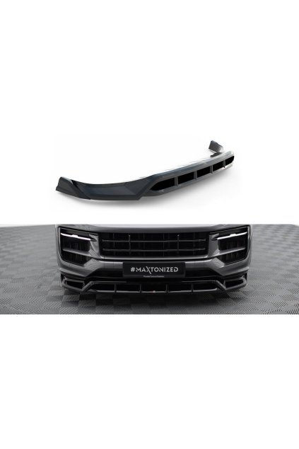 Maxton Design spoiler pod přední nárazník pro Porsche Cayenne Mk3 Facelift, černý lesklý plast ABS, Turbo E-Hybrid, Sport Design SUV / Coupe - S/ E-Hybrid/ S E-Hybrid