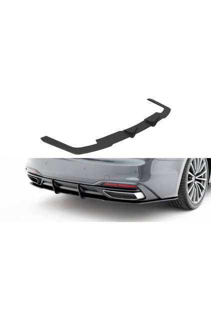 Maxton Design "Street Pro" difuzor zadního nárazníku pro Audi A5 F5 Facelift, plast ABS bez povrchové úpravy, Coupe/Sportback, s černou a červenou linkou