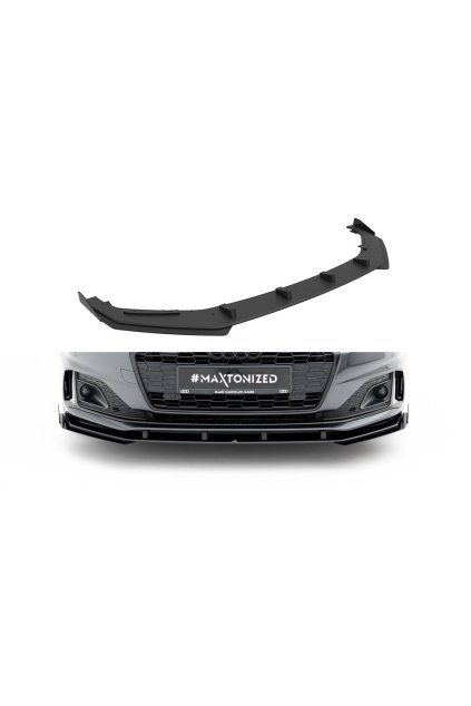 Maxton Design "Street Pro" spoiler pod přední nárazník s křidélky pro Audi A5 F5 Facelift, plast ABS bez povrchové úpravy, Coupe/Sportback, s červenou linkou