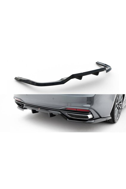 Maxton Design spoiler pod zadní nárazník s žebrováním pro Audi A5 F5 Facelift, černý lesklý plast ABS, Coupe/Sportback