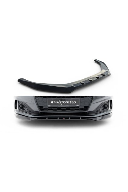 Maxton Design spoiler pod přední nárazník ver.2 pro Audi A5 F5 Facelift, černý lesklý plast ABS, Coupe/Sportback