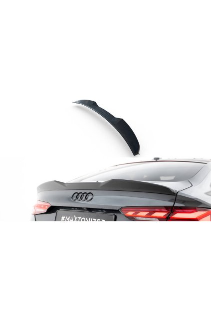 Maxton Design prodloužení spoileru 3d pro Audi A5 F5 Facelift, černý lesklý plast ABS, S-Line Sportback/Sportback