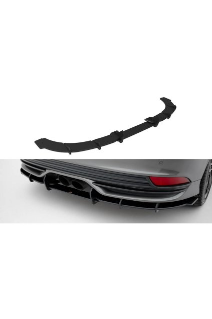 Maxton Design "Street Pro" difuzor zadního nárazníku pro Ford Focus ST Mk3 Facelift, plast ABS bez povrchové úpravy, s červenou linkou