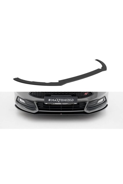 Maxton Design "Street Pro" spoiler pod přední nárazník pro Ford Focus ST Mk3 Facelift, plast ABS bez povrchové úpravy, s červenou linkou