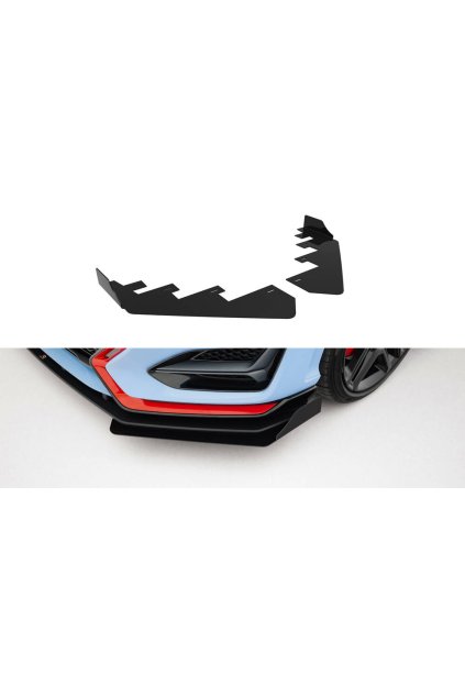 Maxton Design rohové spoilery pod přední nárazník pro Hyundai Veloster N Mk2, plast ABS bez povrchové úpravy