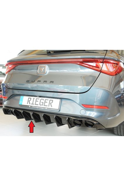 Rieger vložka zadního nárazníku (pro vozy bez tažného zař.) pro Seat Leon KL 5-dvéř. (ST/sportstourer), plast ABS lakovaný do černé lesklé barvy