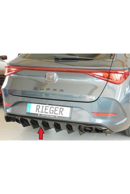 Rieger vložka zadního nárazníku (pro vozy s tažným zařízením) pro Seat Leon KL 5-dvéř. (ST/sportstourer), plast ABS lakovaný do černé lesklé barvy
