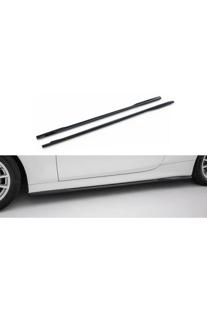 Maxton Design difuzory pod boční prahy pro BMW řada 4 G22, G22 Facelift, G23, G23 Facelift, černý lesklý plast ABS, Coupe / Cabrio