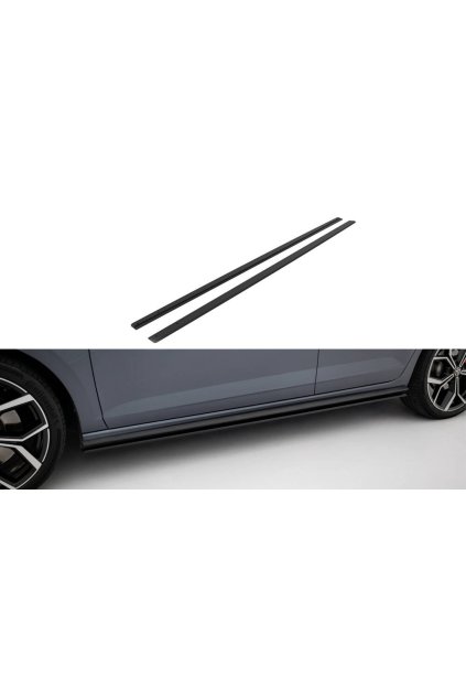 Maxton Design "Street Pro" difuzory pod boční prahy pro Volkswagen Polo GTI Mk6 Facelift, plast ABS bez povrchové úpravy