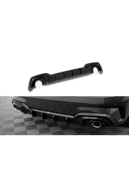 Maxton Design vložka zadního nárazníku pro BMW řada 3 G20 M-Pack, G21 M-Pack, černý lesklý plast ABS, Sedan / Touring