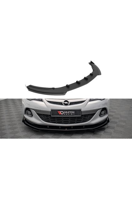 Maxton Design "Street Pro" spoiler pod přední nárazník s křidélky ver.1 pro Opel Astra OPC J (Mk4), plast ABS bez povrchové úpravy, GTC, s černou a červenou linkou