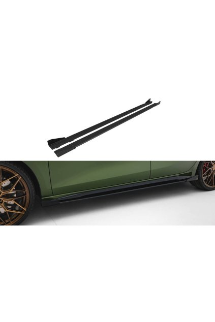 Maxton Design "Street Pro" difuzory pod boční prahy s křidélky pro Audi S3 8Y Facelift, plast ABS bez povrchové úpravy, Sedan / Sportback