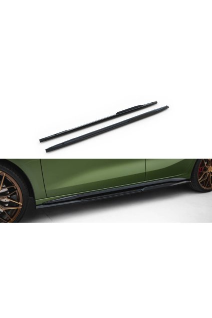 Maxton Design difuzory pod boční prahy ver.2 pro Audi S3 8Y Facelift, černý lesklý plast ABS, Sedan / Sportback