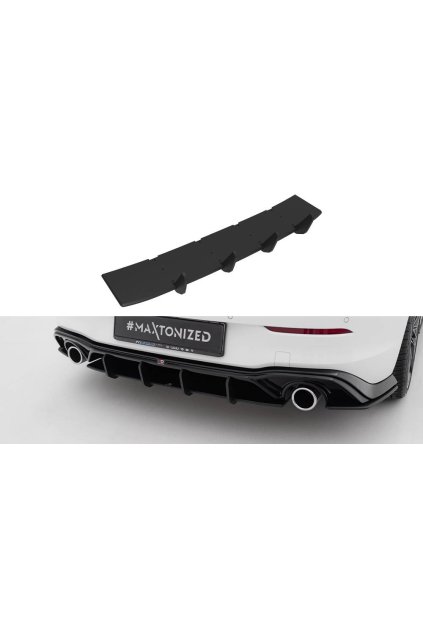 Maxton Design "Street Pro" difuzor zadního nárazníku v.5 pro Volkswagen Golf GTI Mk8, Mk8 Facelift, plast ABS bez povrchové úpravy, s černou a červenou linkou