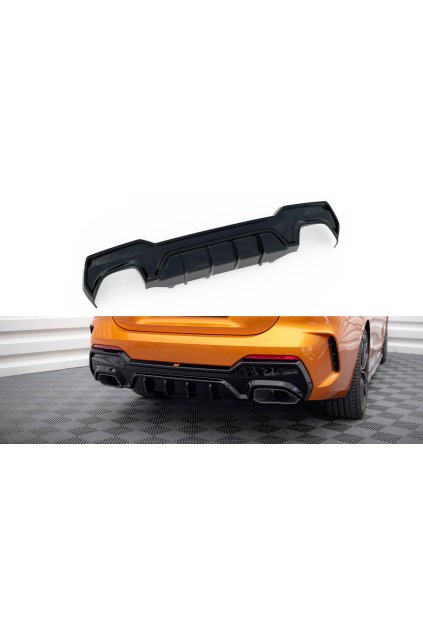 Maxton Design vložka zadního nárazníku pro BMW řada 4 G22, G22 Facelift, G23, G23 Facelift, černý lesklý plast ABS, M440i, Coupe / Cabrio
