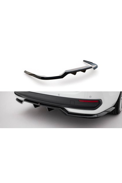 Maxton Design spoiler pod zadní nárazník s žebrováním pro Volkswagen Passat Mk9 (B9), černý lesklý plast ABS