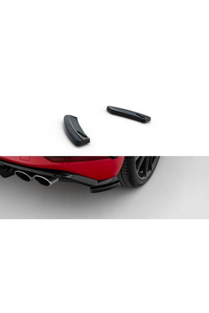 Maxton Design boční difuzory pod zadní nárazník pro Volkswagen Golf R-Line Mk7 Facelift, černý lesklý plast ABS, Hatchback / Variant