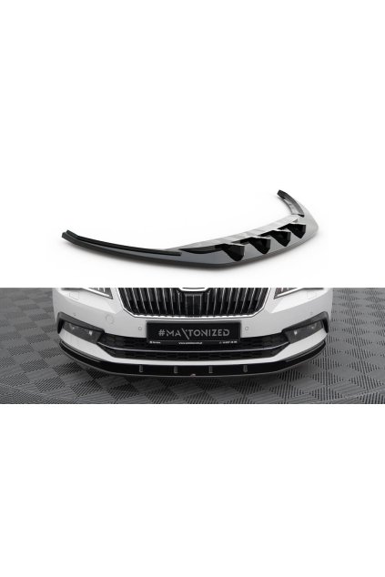 Maxton Design spoiler pod přední nárazník ver.3 pro Škoda Superb Mk3, černý lesklý plast ABS