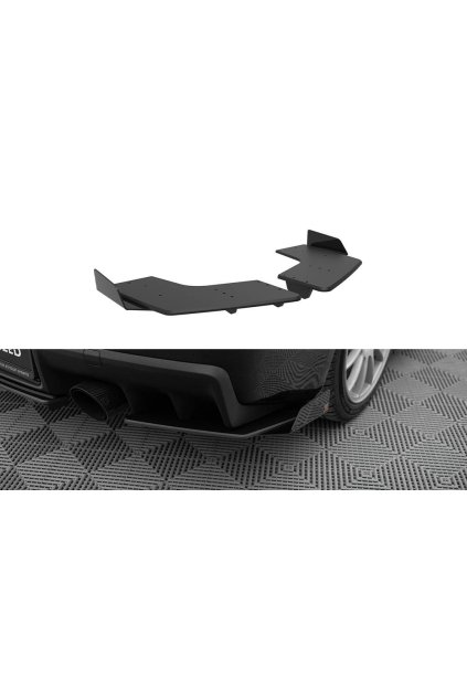 Maxton Design "Street Pro" boční difuzory pod zadní nárazník s křidélky pro Mitsubishi Lancer Evo Mk10, plast ABS bez povrchové úpravy, s černou a červenou linkou