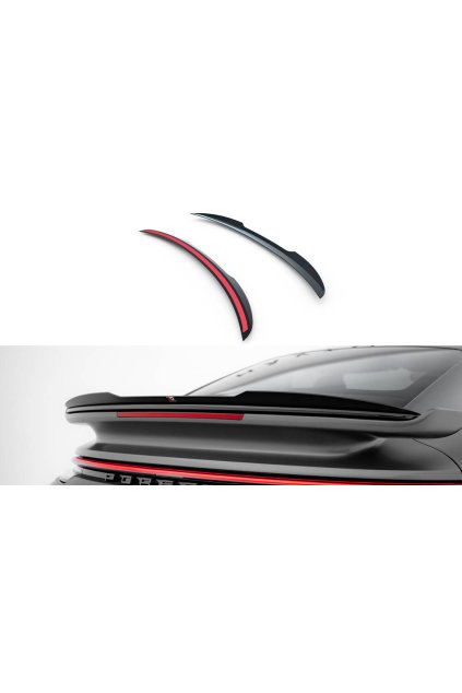 Maxton Design prodloužení spoileru pro Porsche 911 992 Turbo S, černý lesklý plast ABS, Sport Package