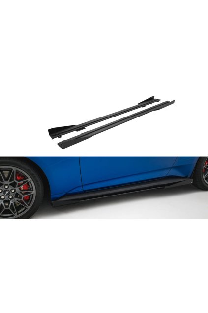Maxton Design "Street Pro" difuzory pod boční prahy s křidélky pro Ford Mustang Mk7 GT, plast ABS bez povrchové úpravy
