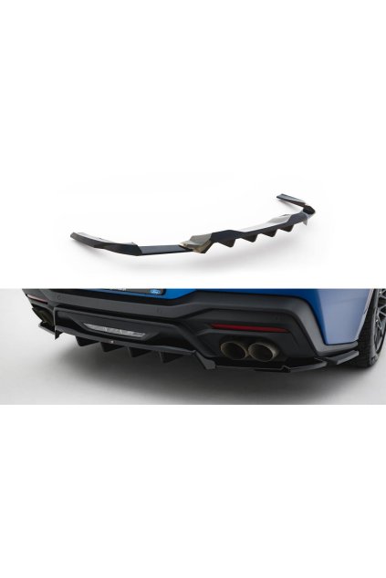 Maxton Design spoiler pod zadní nárazník s žebrováním pro Ford Mustang Mk7 GT, černý lesklý plast ABS