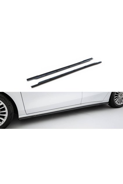 Maxton Design difuzory pod boční prahy pro Ford Focus Mk4, černý lesklý plast ABS, Vignale, Estate/Hatchback