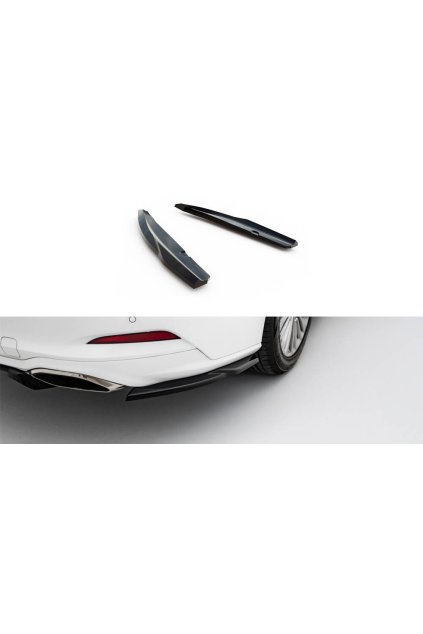 Maxton Design boční difuzory pod zadní nárazník pro Ford Focus Mk4, černý lesklý plast ABS, Vignale, Estate