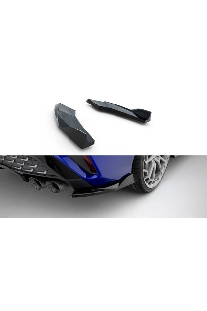 Maxton Design boční difuzory pod zadní nárazník ver.2 pro Audi S3 8Y Facelift, černý lesklý plast ABS
