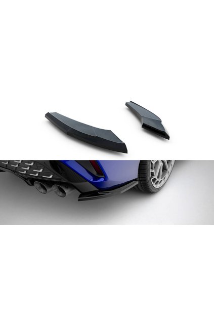 Maxton Design boční difuzory pod zadní nárazník ver.1 pro Audi S3 8Y Facelift, černý lesklý plast ABS