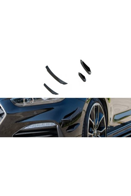 Maxton Design přítlačná křidélka předního nárazníku pro Hyundai i30 N Mk3, plast ABS bez povrchové úpravy, Hatchback/Fastback