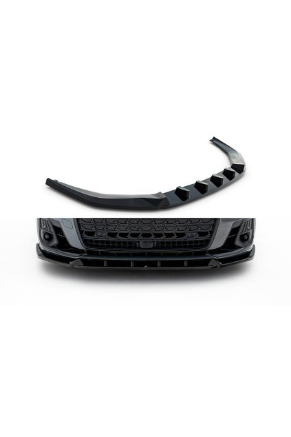Maxton Design spoiler pod přední nárazník ver.2 pro Audi A8 D5 Facelift, černý lesklý plast ABS, S-Line