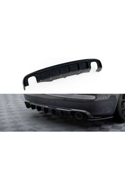 Maxton Design vložka zadního nárazníku pro Audi A4 B8, černý lesklý plast ABS, Sedan / Avant, verze s jednoduchými výfuky na obou stranách
