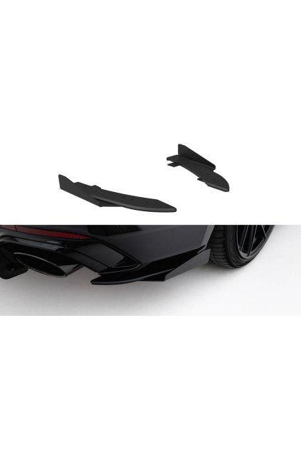 Maxton Design "Street Pro" boční difuzory pod zadní nárazník s křidélky pro Audi RS5 F5, plast ABS bez povrchové úpravy, Sportback, s černou a červenou linkou