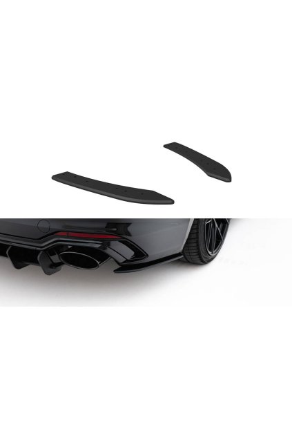 Maxton Design "Street Pro" boční difuzory pod zadní nárazník pro Audi RS5 F5, plast ABS bez povrchové úpravy, Sportback, s černou a červenou linkou