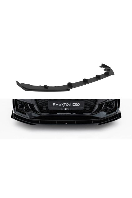 Maxton Design "Street Pro" spoiler pod přední nárazník s křidélky pro Audi RS5 F5, plast ABS bez povrchové úpravy, Coupe / Sportback, s černou a červenou linkou