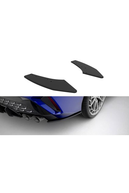 Maxton Design "Street Pro" boční difuzory pod zadní nárazník pro Audi S3 8Y Facelift, plast ABS bez povrchové úpravy, Sedan, s černou a červenou linkou