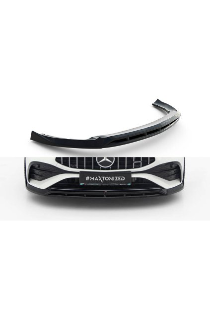 Maxton Design spoiler pod přední nárazník pro Mercedes CLA C118/AMG 35 Facelift, černý lesklý plast ABS, Coupe / Shooting Brake