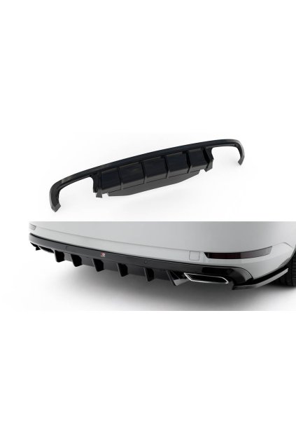 Maxton Design vložka zadního nárazníku ver.2 pro Škoda Superb Mk3, černý lesklý plast ABS, Liftback / Combi