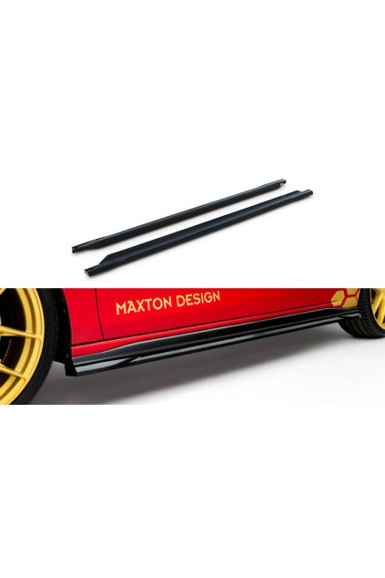 Maxton Design difuzory pod boční prahy pro Volkswagen Golf GTI Mk8 Facelift, černý lesklý plast ABS, Clubsport