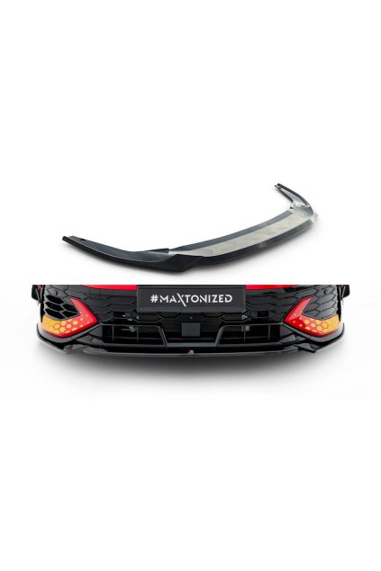 Maxton Design spoiler pod přední nárazník ver.4 pro Volkswagen Golf GTI Mk8 Facelift, černý lesklý plast ABS, Clubsport