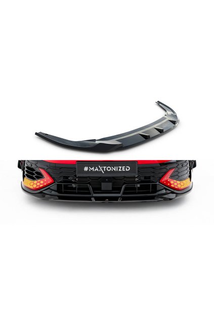 Maxton Design spoiler pod přední nárazník pro Volkswagen Golf GTI Mk8 Facelift, černý lesklý plast ABS, Clubsport