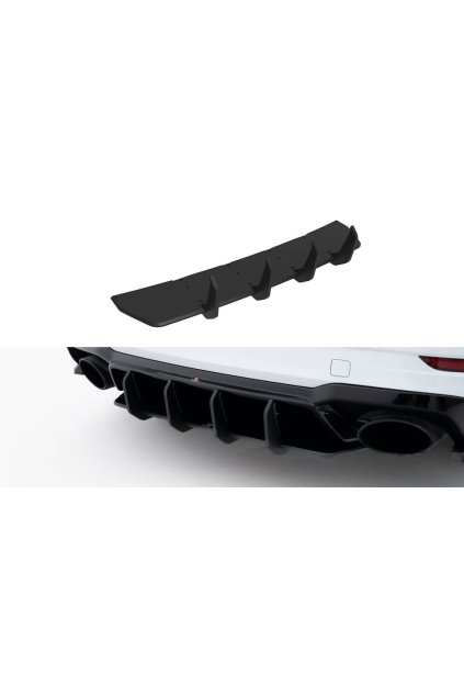 Maxton Design "Street Pro" difuzor zadního nárazníku v.2 pro Audi RS3 8V FL, plast ABS bez povrchové úpravy, Sedan, s černou a červenou linkou