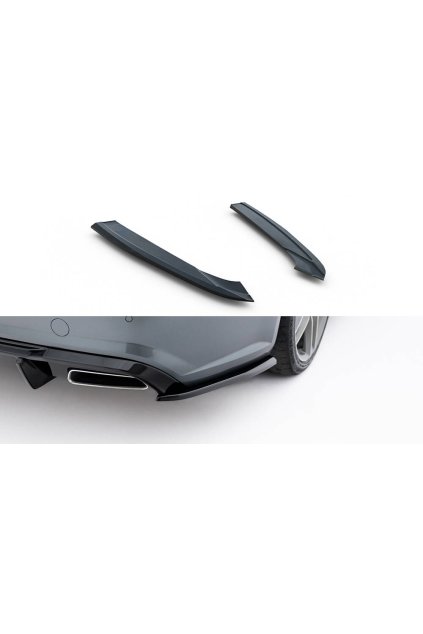 Maxton Design boční difuzory pod zadní nárazník ver.3 pro Audi A6 C7 FL, černý lesklý plast ABS, Sedan / Avant, vč. S-Line