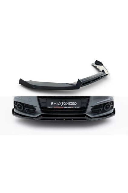 Maxton Design spoiler pod přední nárazník ver.3 pro Audi A6 C7 FL, černý lesklý plast ABS, Sedan / Avant, vč. S-Line
