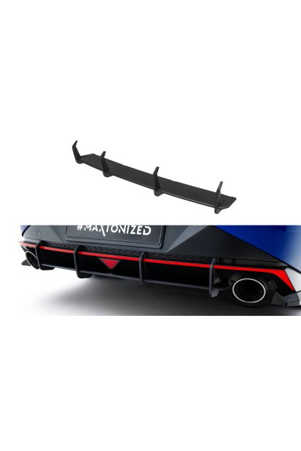 Maxton Design "Street Pro" difuzor zadního nárazníku pro Hyundai Elantra N Mk7, plast ABS bez povrchové úpravy