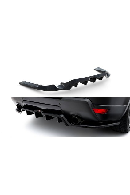 Maxton Design spoiler pod zadní nárazník s žebrováním pro Land rover Range Rover Sport Mk2, černý lesklý plast ABS