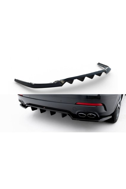 Maxton Design spoiler pod zadní nárazník s žebrováním pro Maserati Levante Mk1 GT Facelift, černý lesklý plast ABS