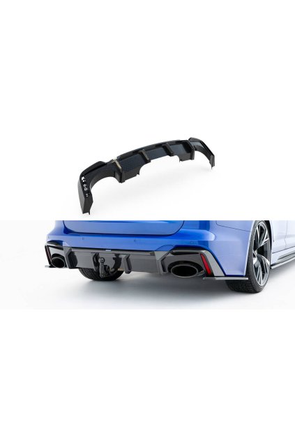 Maxton Design difuzor zadního nárazníku pro Audi RS6 C8, materiál pravý karbon, verze s tažným zařízením