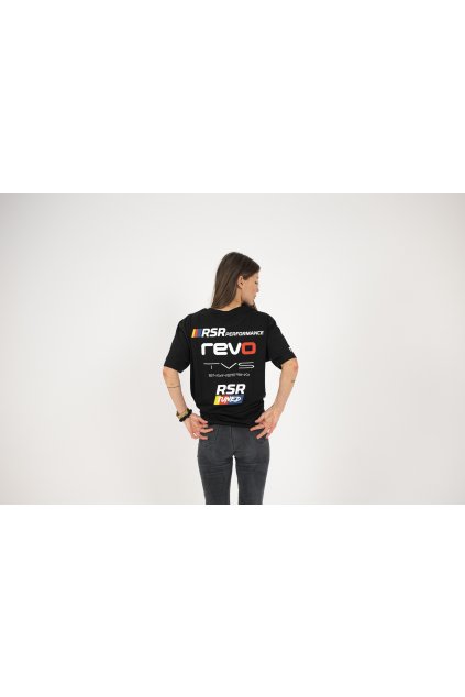 RSR-Performance Tričko unisex černé s barevným potiskem – DOPRODEJ